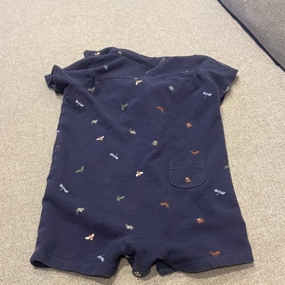 Navy Dragonfly Print Kids Button Down Shirt - Picture 5 of 6